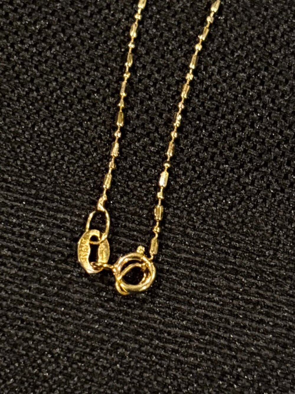 14K Solid Gold Alternating Diamond-Cut Ball & Link Chain Necklace 18"